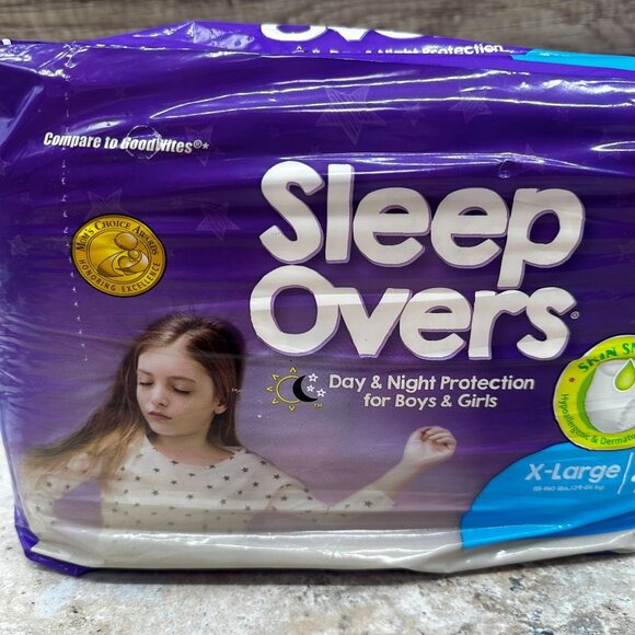 2X Sleep Overs Youth Pants X-Large 22 Count Day & Night Protection Unisex - Picture 2 of 7